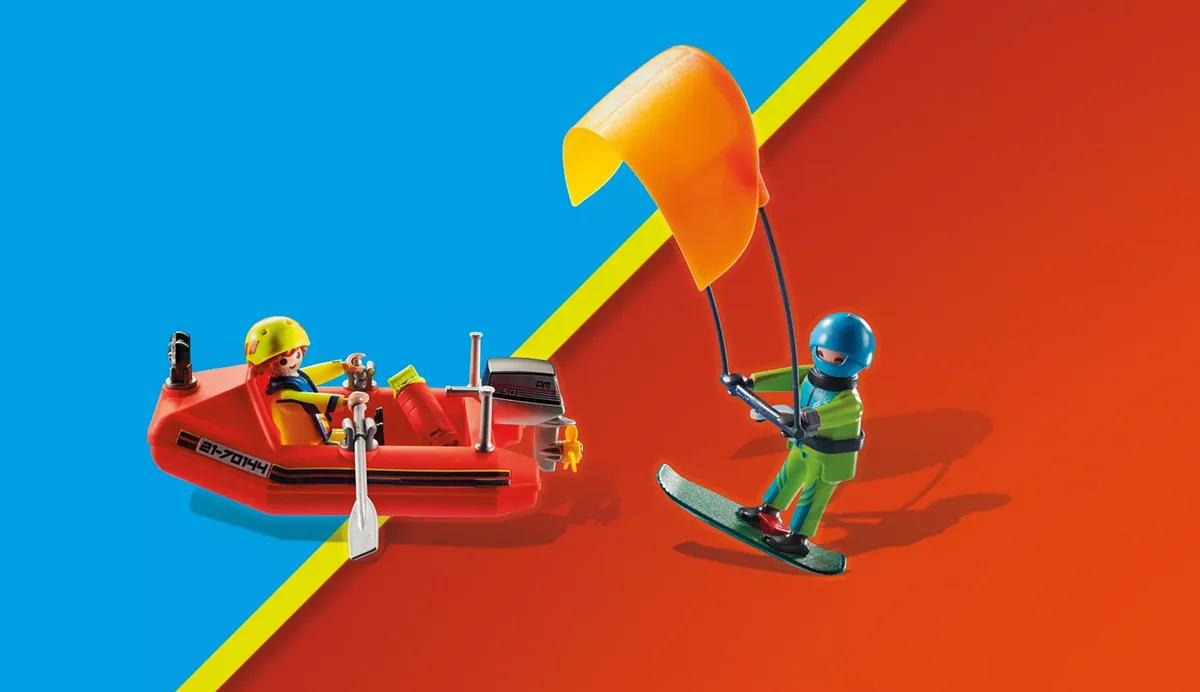 PLAYMOBIL 70144 Seenot: Kitesurfer-Rettung mit Boot