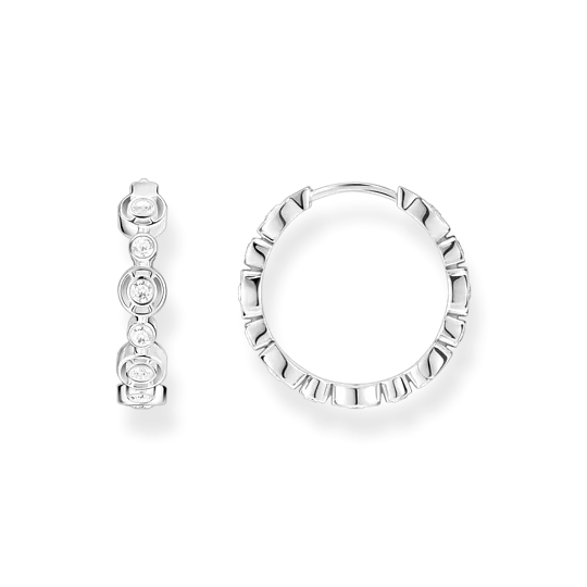 Thomas Sabo hoop earrings 925 Sterling silver/ zirconia white Sterling Silver Sparkling Circles CR714-051-14
