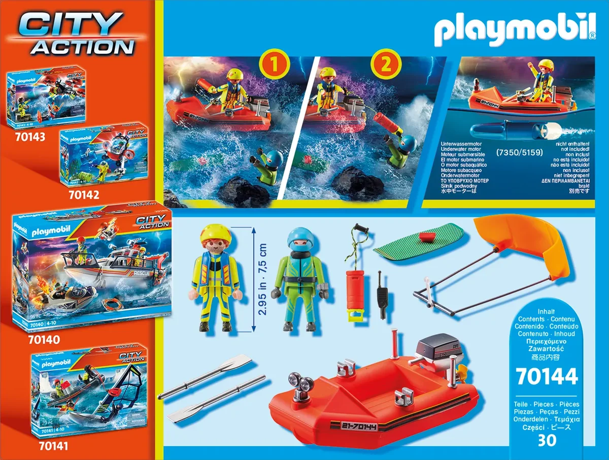 PLAYMOBIL 70144 Seenot: Kitesurfer-Rettung mit Boot