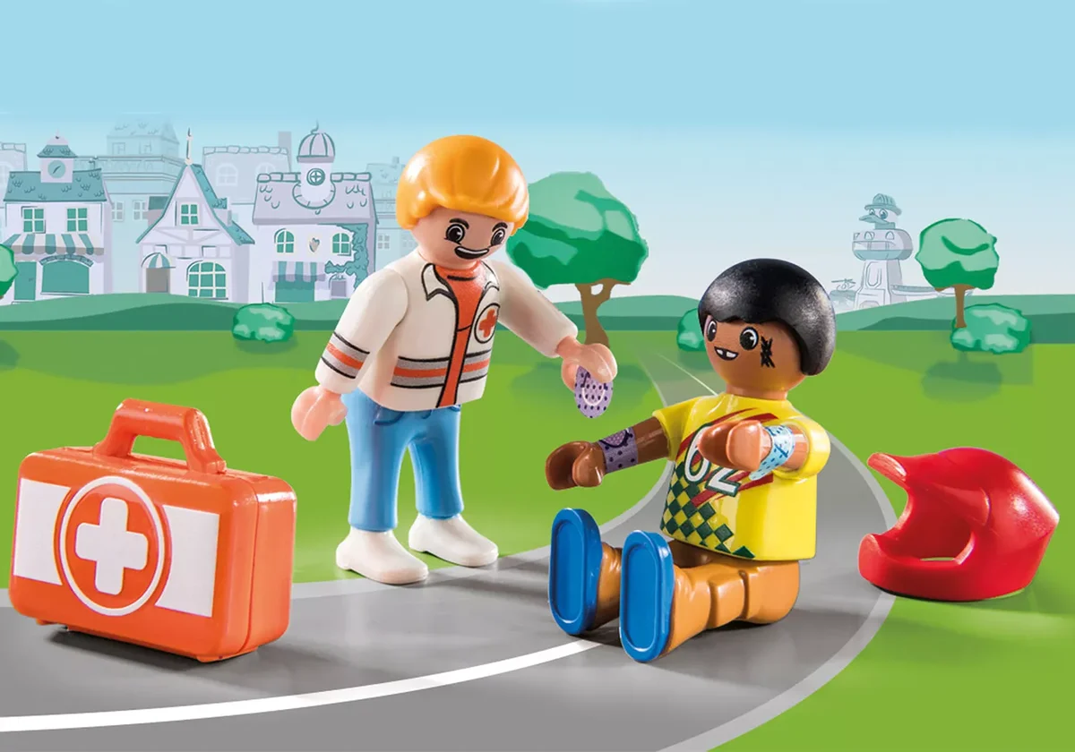 PLAYMOBIL 70919 DUCK ON CALL - Notarzt Action. Hilf dem Rennfahrer!