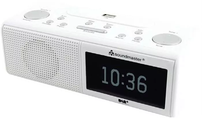 SoundMaster Uhrenradio DAB+/UKW USB Weiss UR8350WE