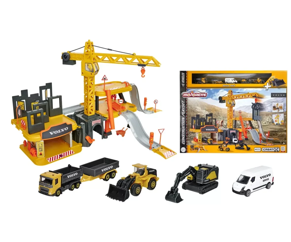 Majorette Creatix Construction Spielset + 5 Volvo Baufahrzeuge (212050032)