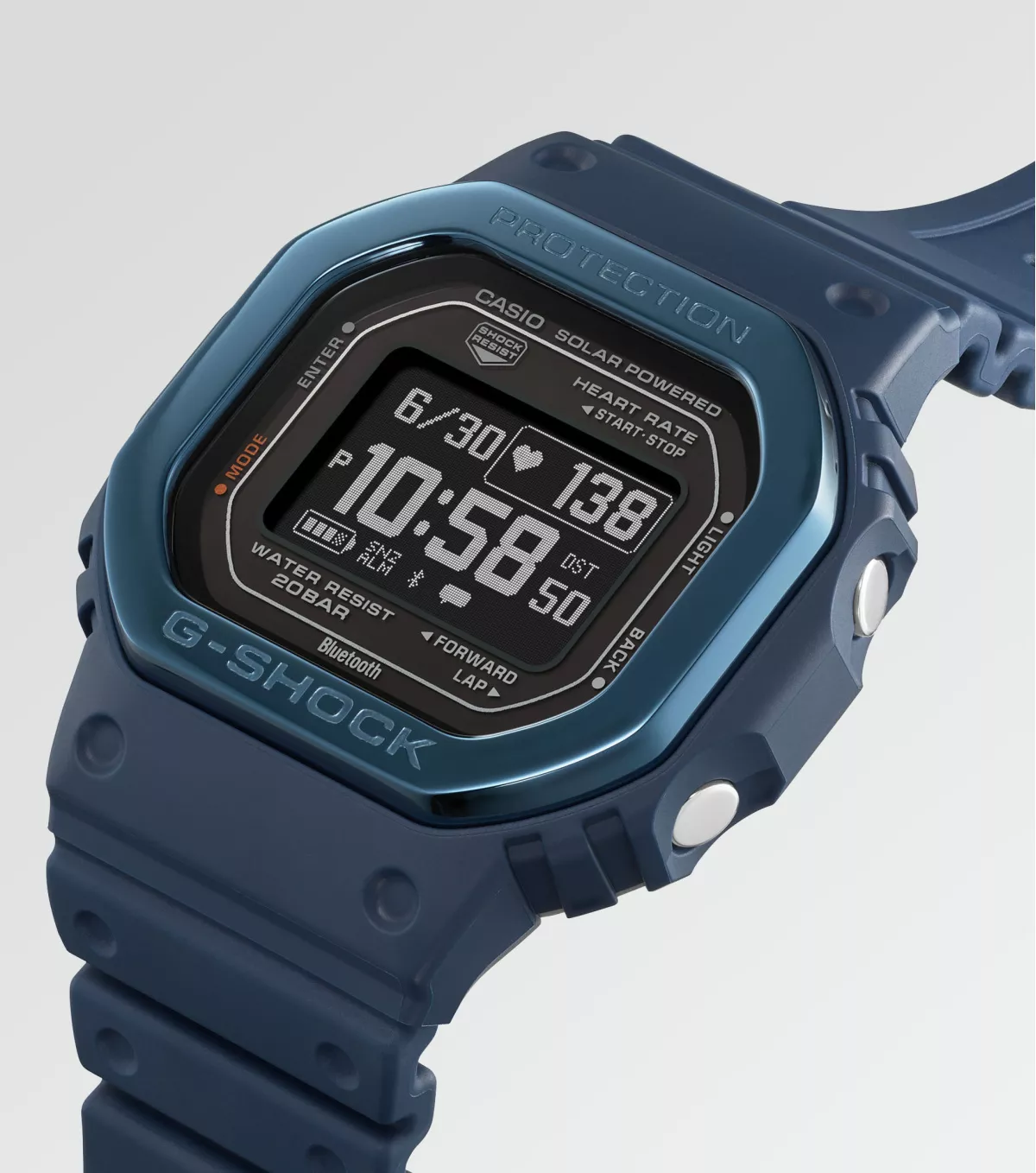 CASIO G-SHOCK DW-H5600MB-2ER G-SQUAD Blueetooth Solar 20ATM Premium Smart Watch Dunkelblau