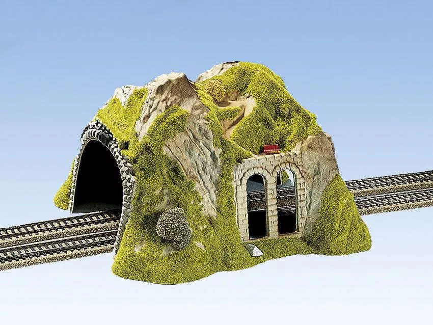 NOCH 02430 Tunnel 2-gleisig, gerade 30 x 28 cm, 17 cm hoch Durchfahrtshöhe 9,3 cm