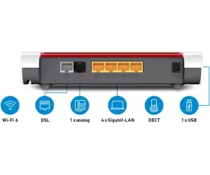 AVM FRITZ!Box 7530 AX ADSL/ADSL2+ VDSL Wi-Fi 6 (WLAN AX)