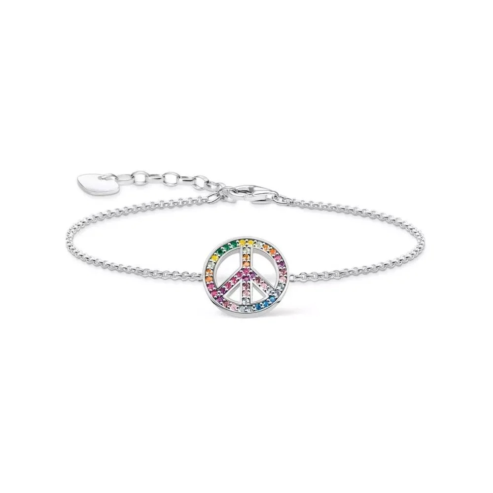 Thomas Sabo Armband, Mit Peace Zeichen, Bunt, L19 (A2071-318-7-L19V)