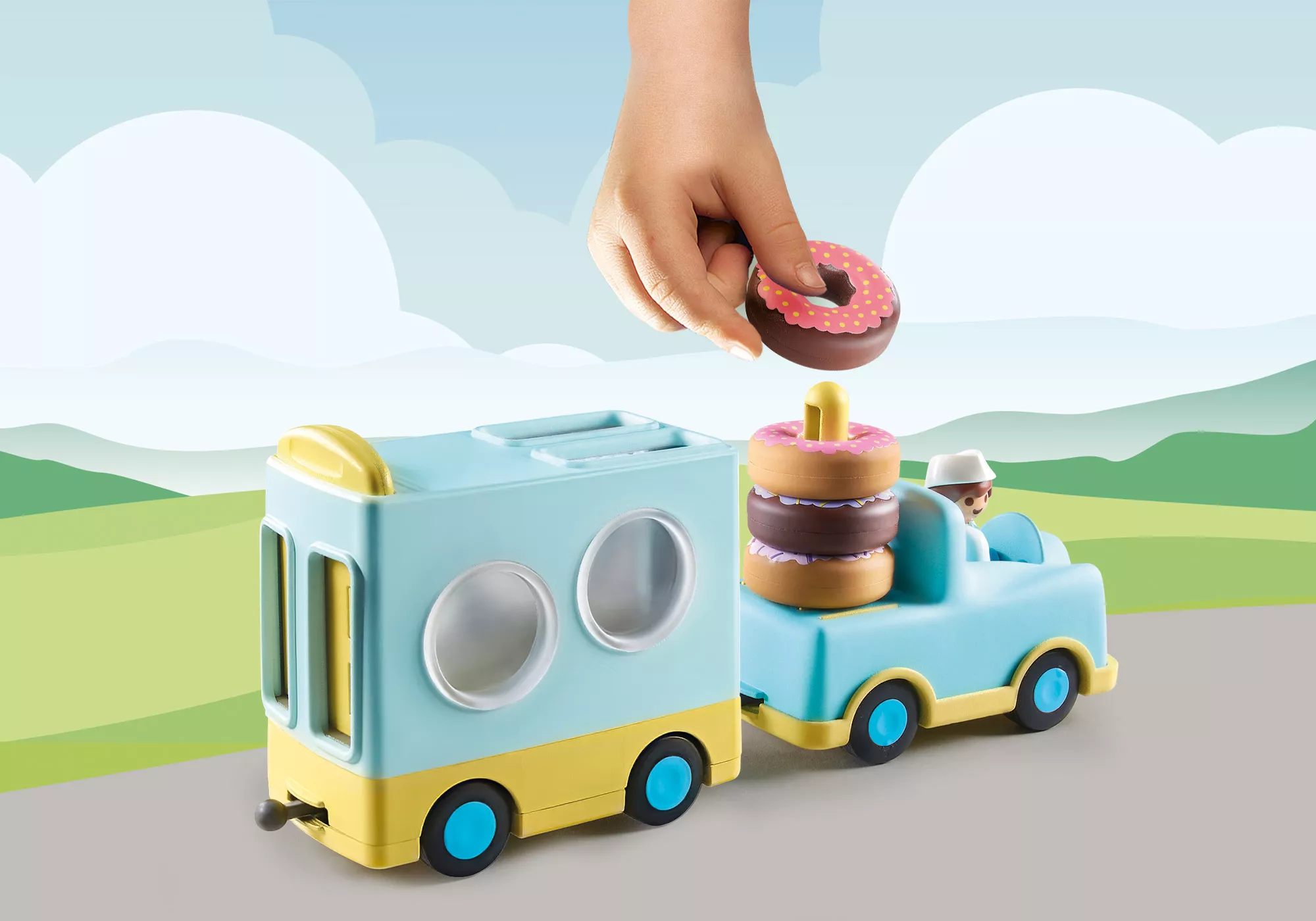 Playmobil 71325 1.2.3: Verrückter Donut Truck mit Stapel- und Sortierfunktion 1.2.3