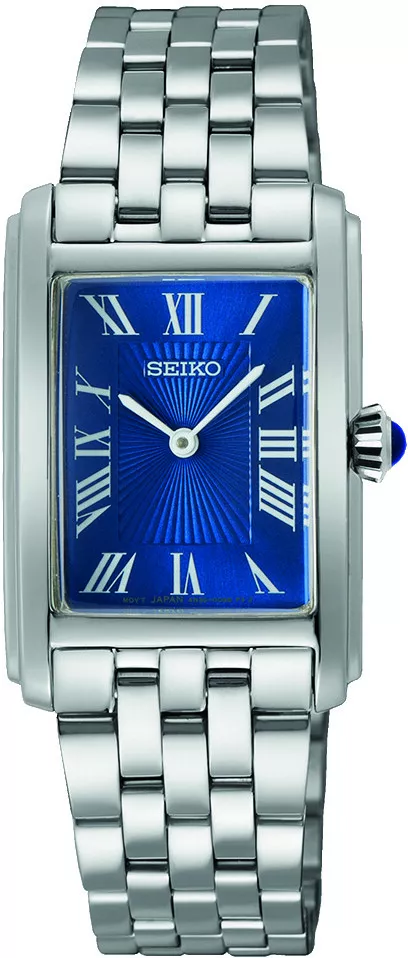 Seiko SWR085P1 Armbanduhr Rechteckig Stahl/Blau
