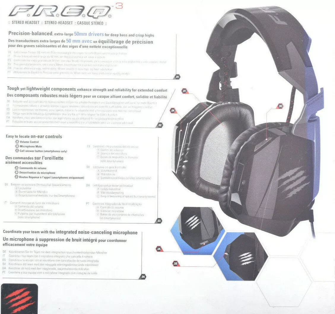 Mad Catz F.R.E.Q.3 Stereo Gaming Headset (MCB434090002/02/1) Blaue