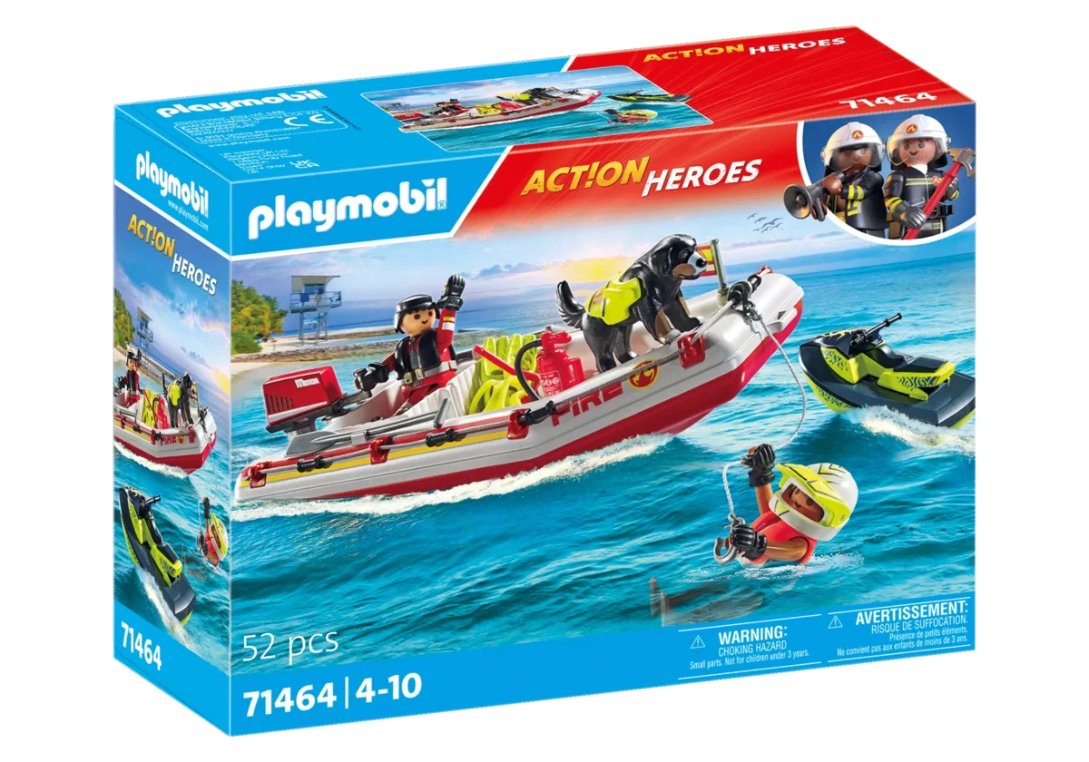 PLAYMOBIL 71464 Feuerwehrboot mit Aqua Scooter