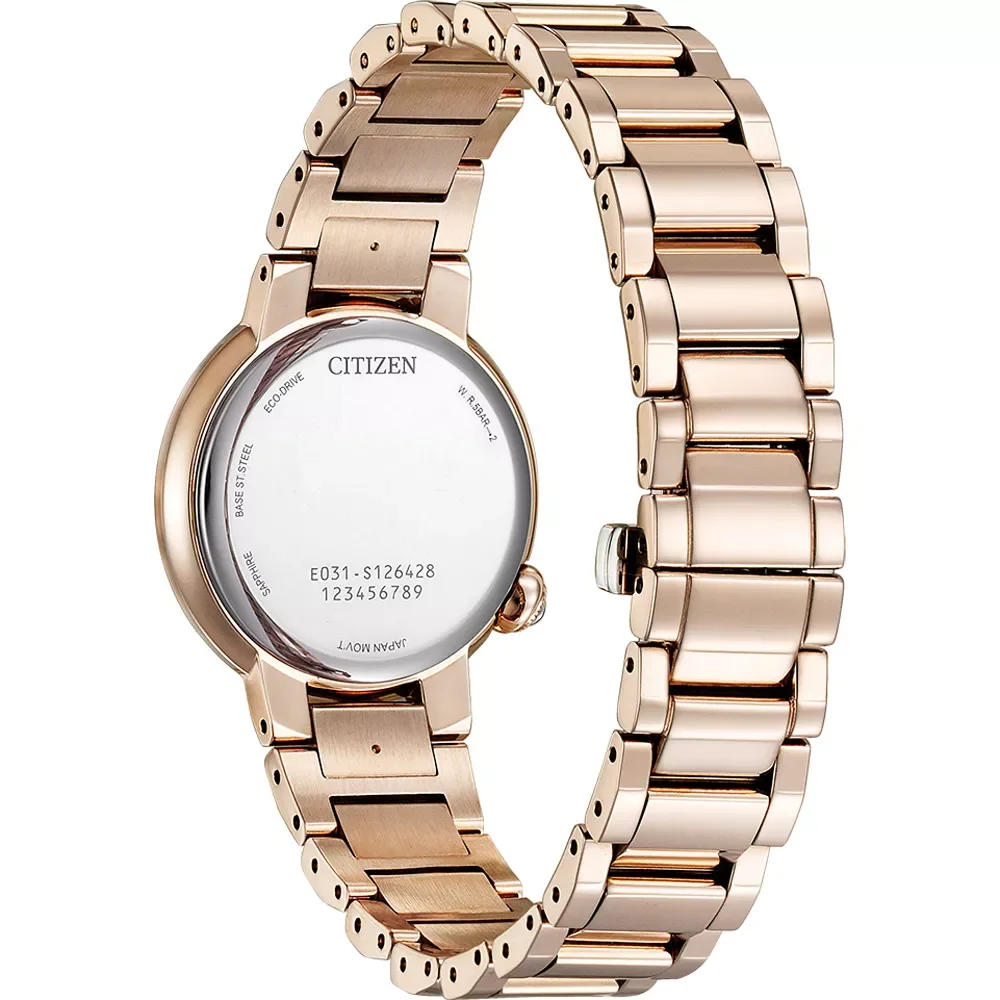 Citizen EM0912-84Y Analog Eco Drive Damen Rosa mit Perlmuttzifferblatt