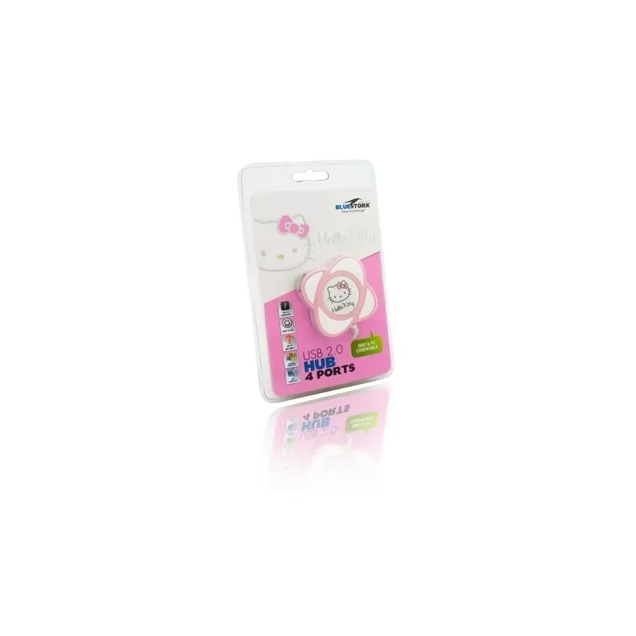 BLUESTORK Hub 4 ports USB2 HELLO KITTY Pink