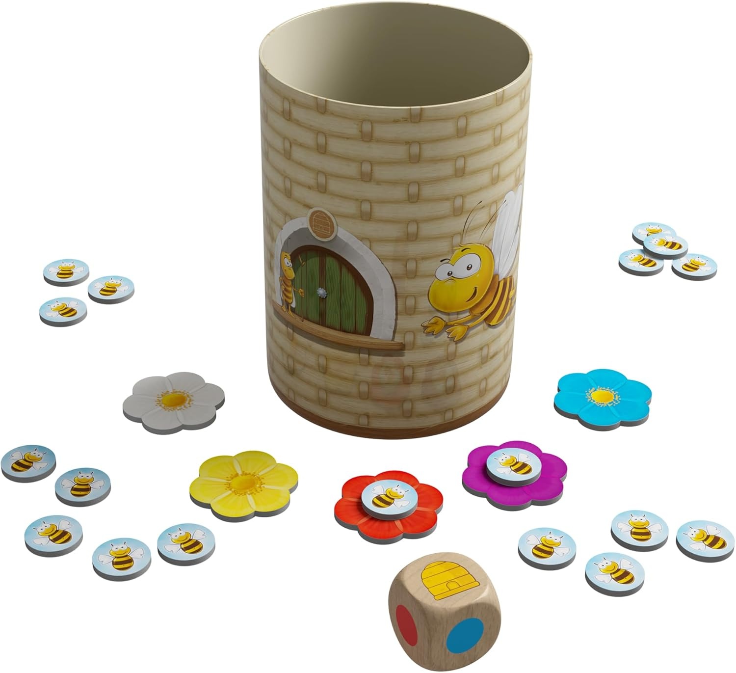 HABA – Bella Bee – Würfelbecherspiel für Kinder ab 4 Jahren mit Bienen-Thema und einfachem Spielprinzip