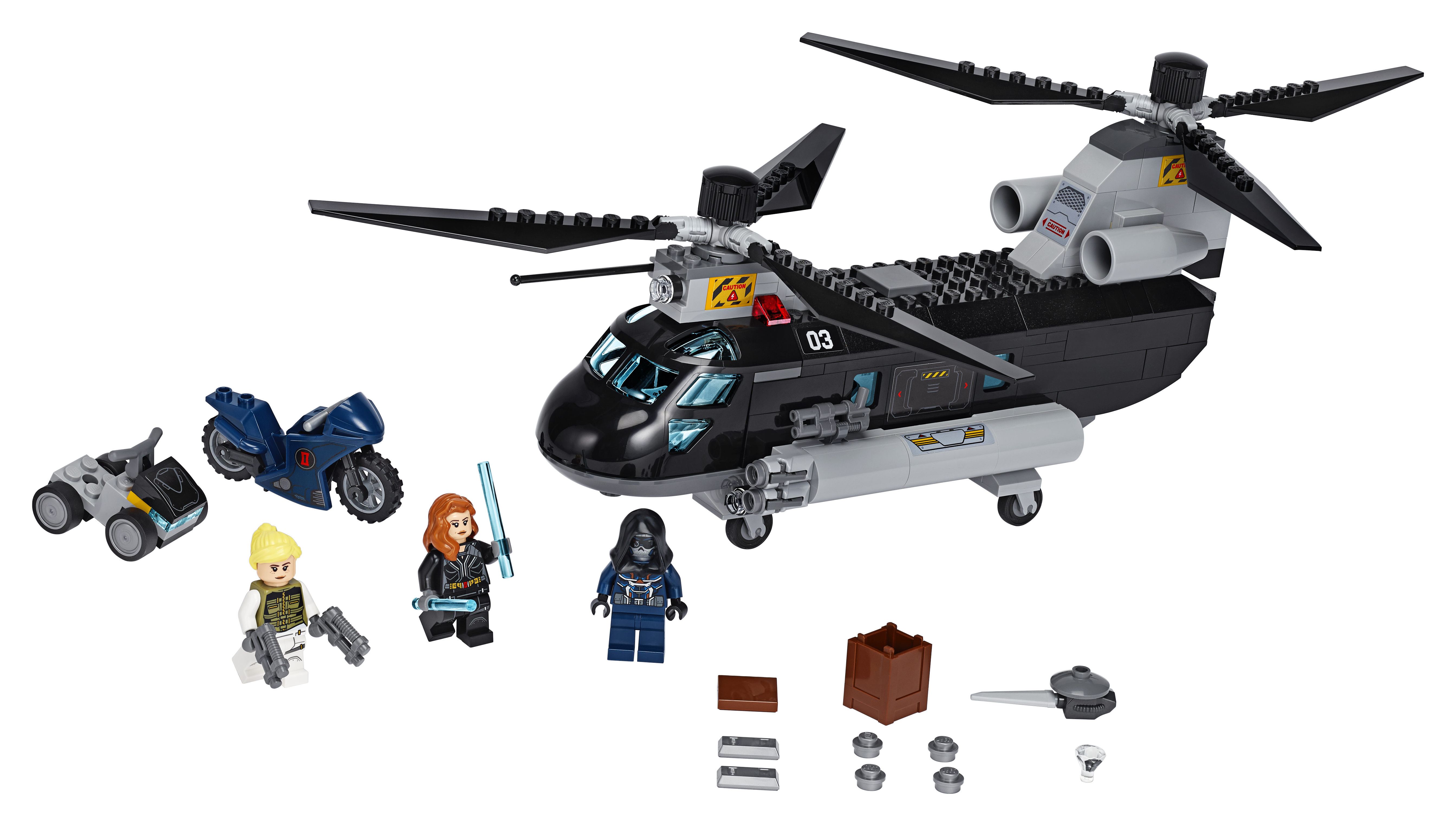 LEGO Marvel Super Heroes Black Widows Hubschrauber-Verfolgungsjagd