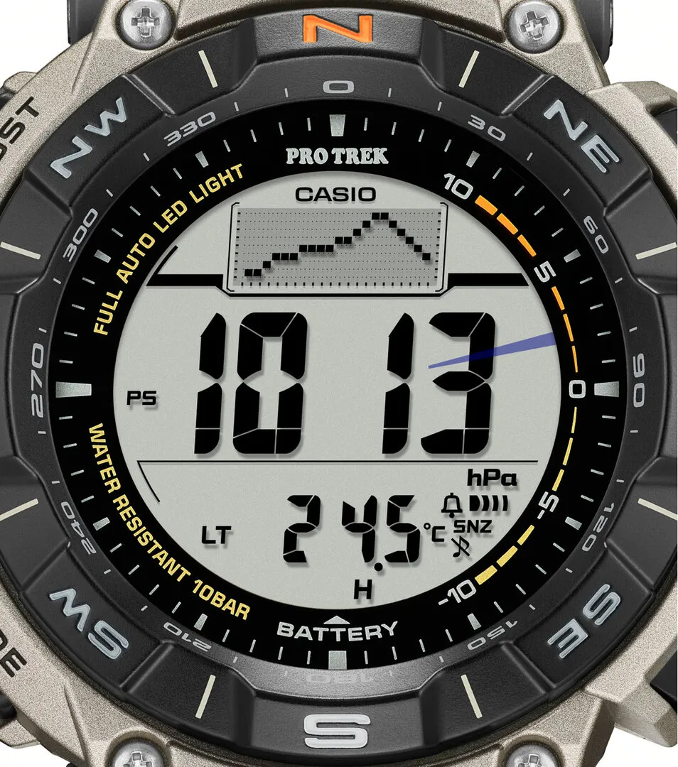 CASIO PRG-340T-7ER Uhr, Pro Trek, Digital, Silbergrau