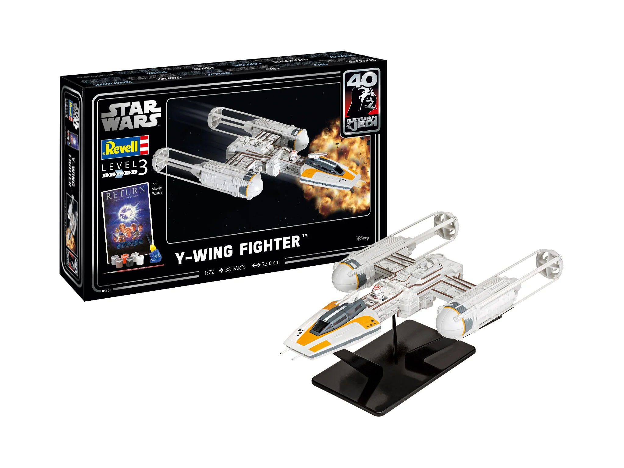 Revell 05658 Geschenkset Y-wing Fighter - Star Wars 1:72
