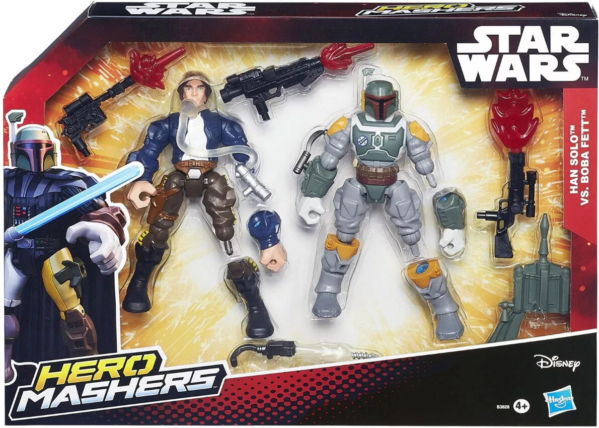 Star Wars Hero Mashers Han Solo Vs Boba Fett Figure B3828