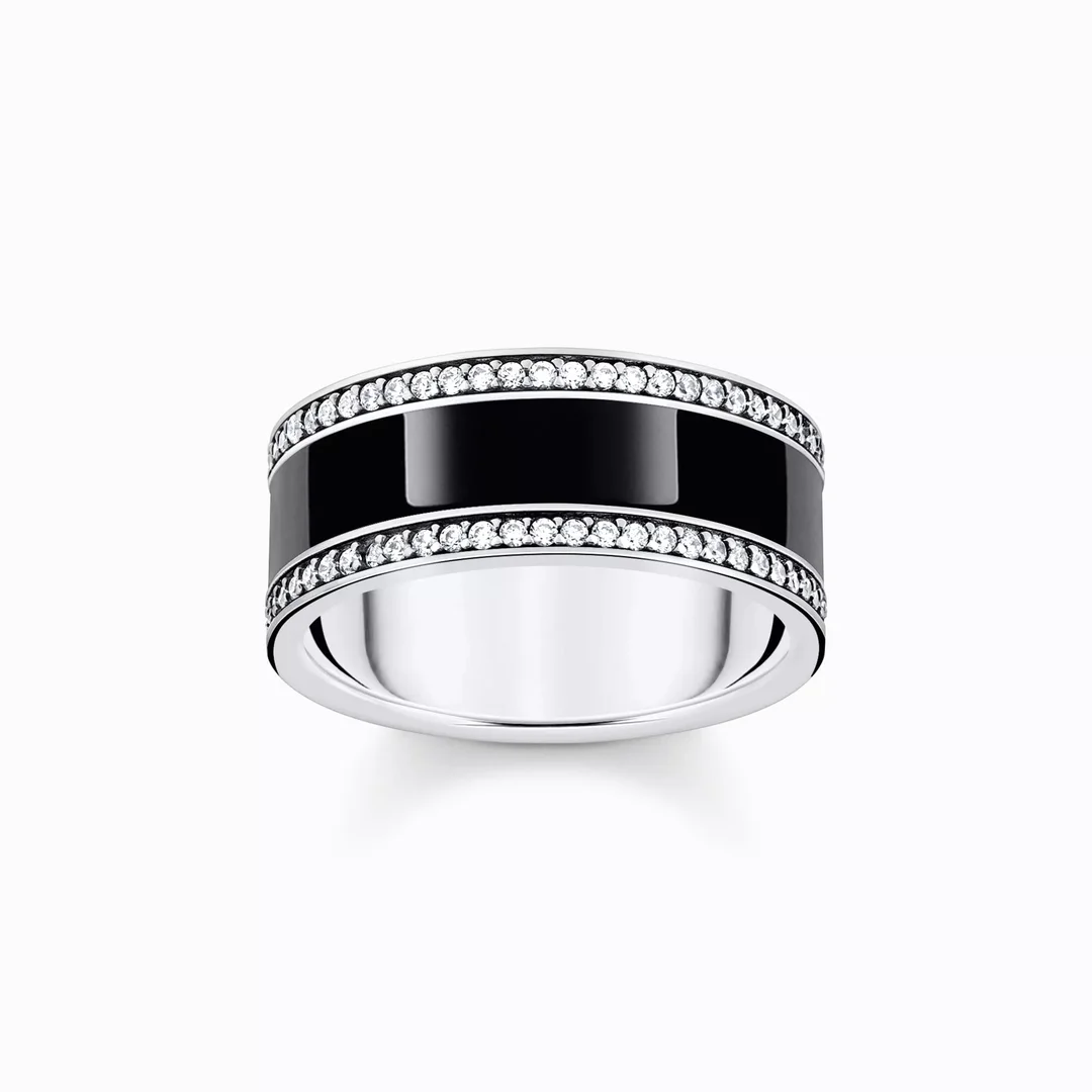 Thomas Sabo Ring Schwarz/Silber M Steinen (TR2446-691-11-56)