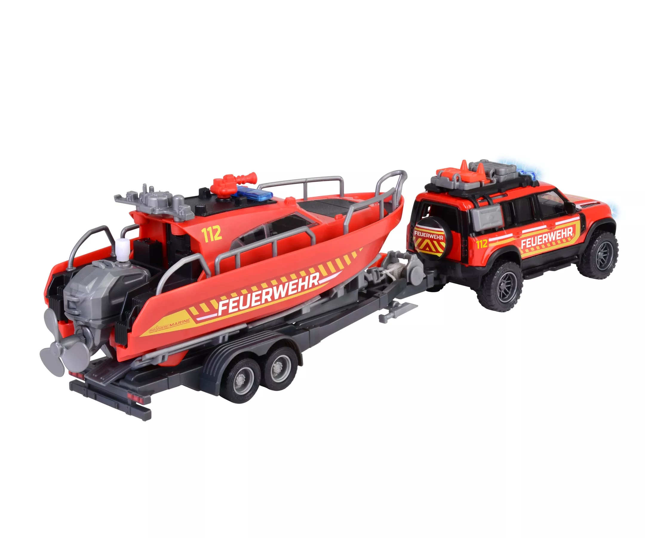 Majorette Land Rover Fire Rescue + Boat (213716001)