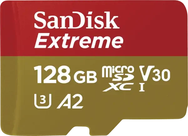 Sandisk Extreme microSDXC 128GB 190MB/s A2 C10 V30 UHS + SD Adapter