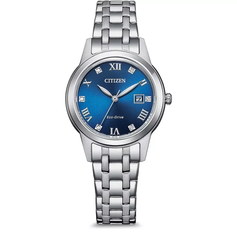 CITIZEN FE1240-81L Uhr, Analog, Silber, Blau