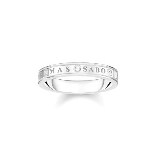 Thomas Sabo Ring, Mit Weißen Steinen, 54 cm TR2253-051-14, Sterling Silver