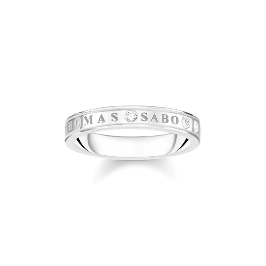 Thomas Sabo Ring, Mit Weißen Steinen, 54 cm TR2253-051-14, Sterling Silver