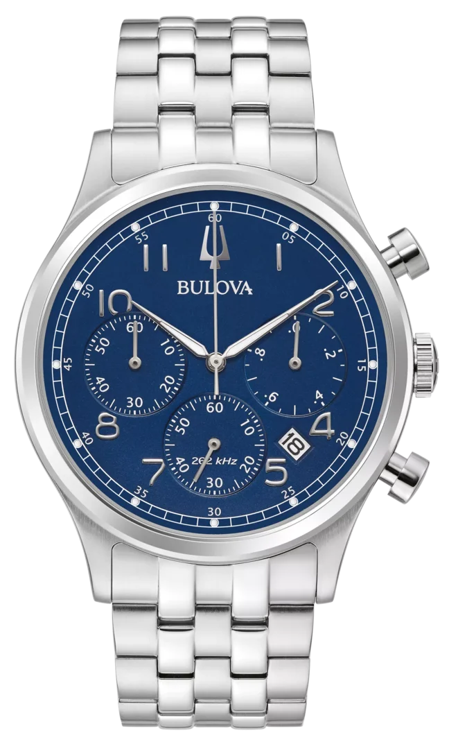 BULOVA 96B358 Uhr Classic Silber Blau Herren 