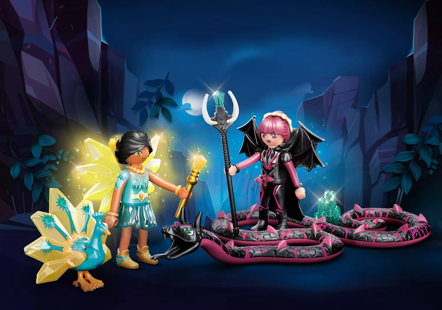 PLAYMOBIL 70803 Crystal Fairy und Bat Fairy mit Seelentieren