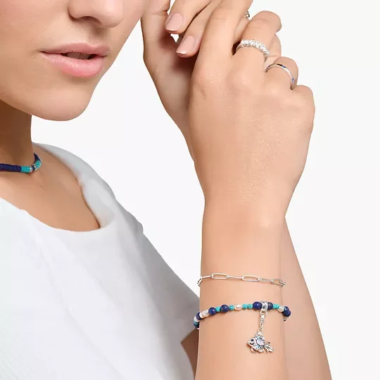 Thomas Sabo Armband Blaue Steine Und Perlen A2064-775-7, Charm Club