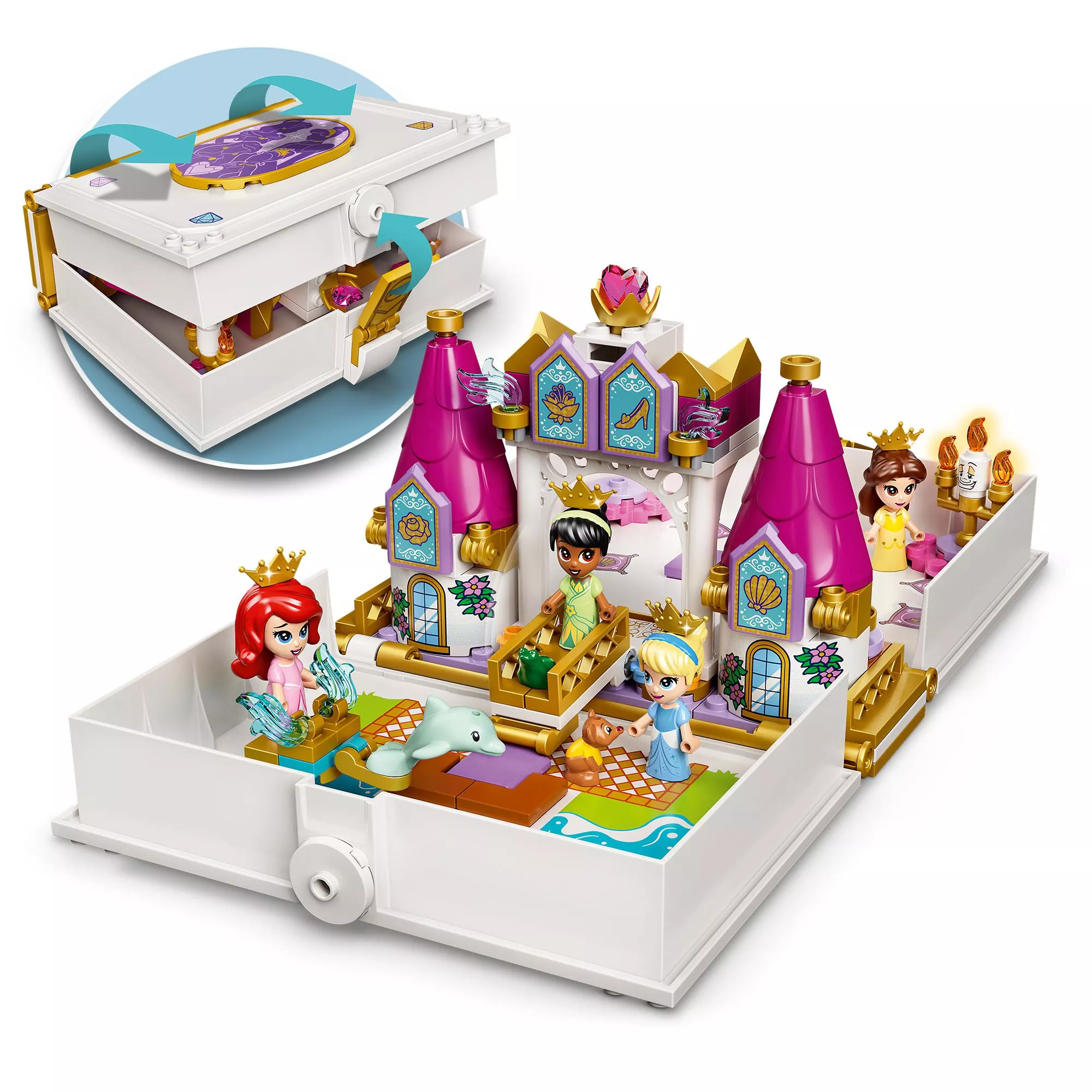 LEGO Disney Princess Märchenbuch Abenteuer mit Arielle, Belle, Cinderella und Tiana
