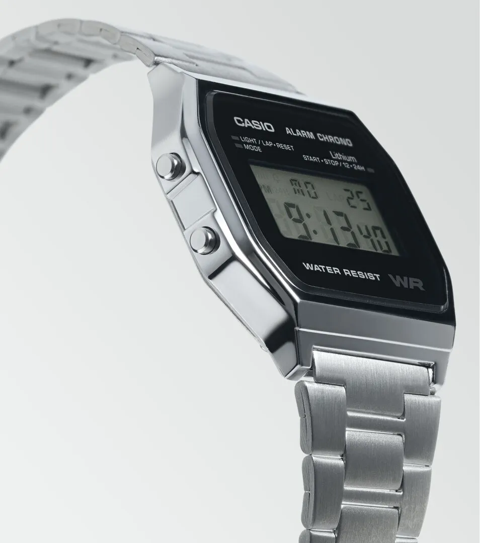 CASIO A158WEA-1EF Uhr, Herren, Digital, Silber-Schwarz