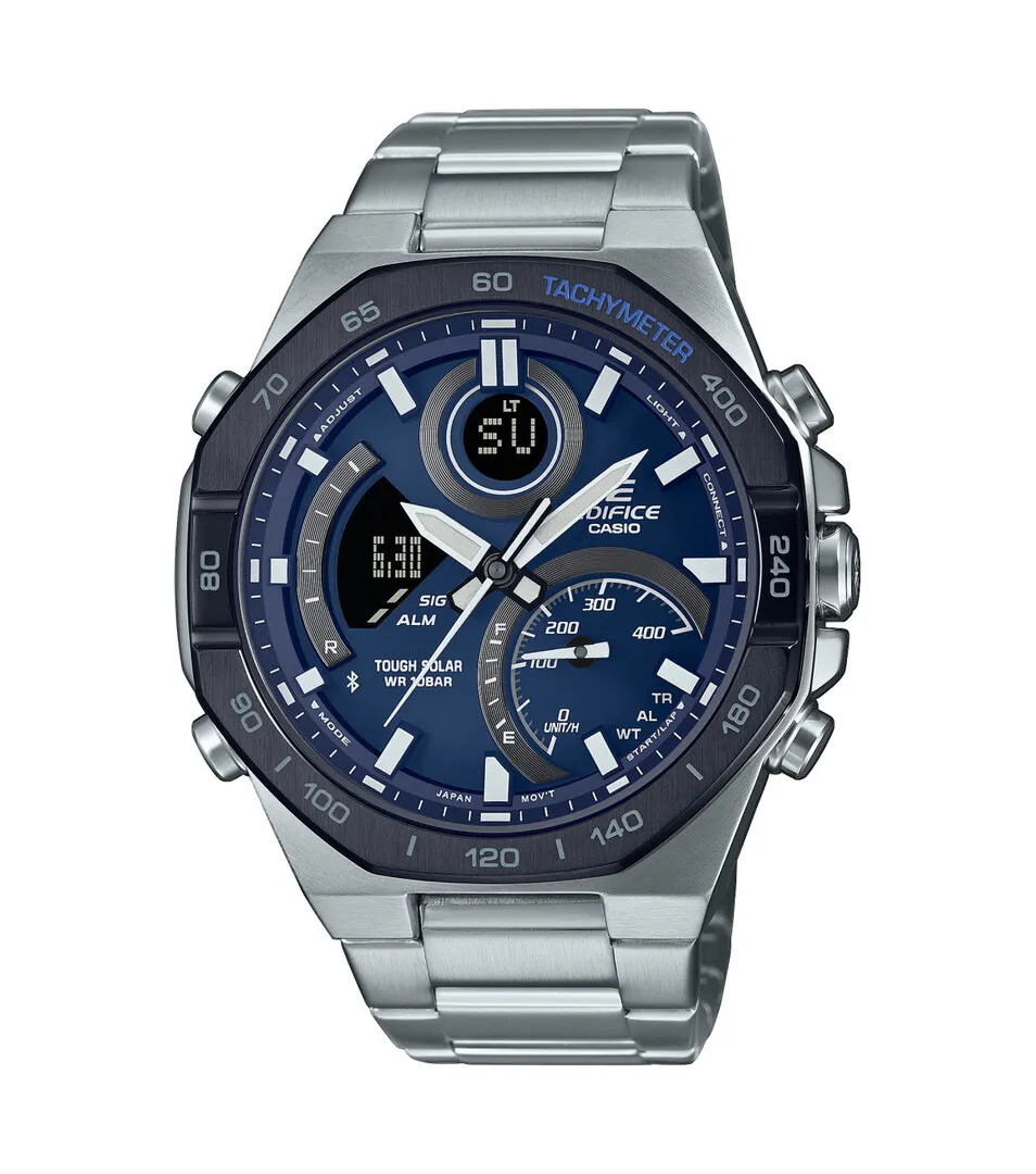 CASIO ECB-950DB-2AEF Uhr, Edifice, Silber/Blau