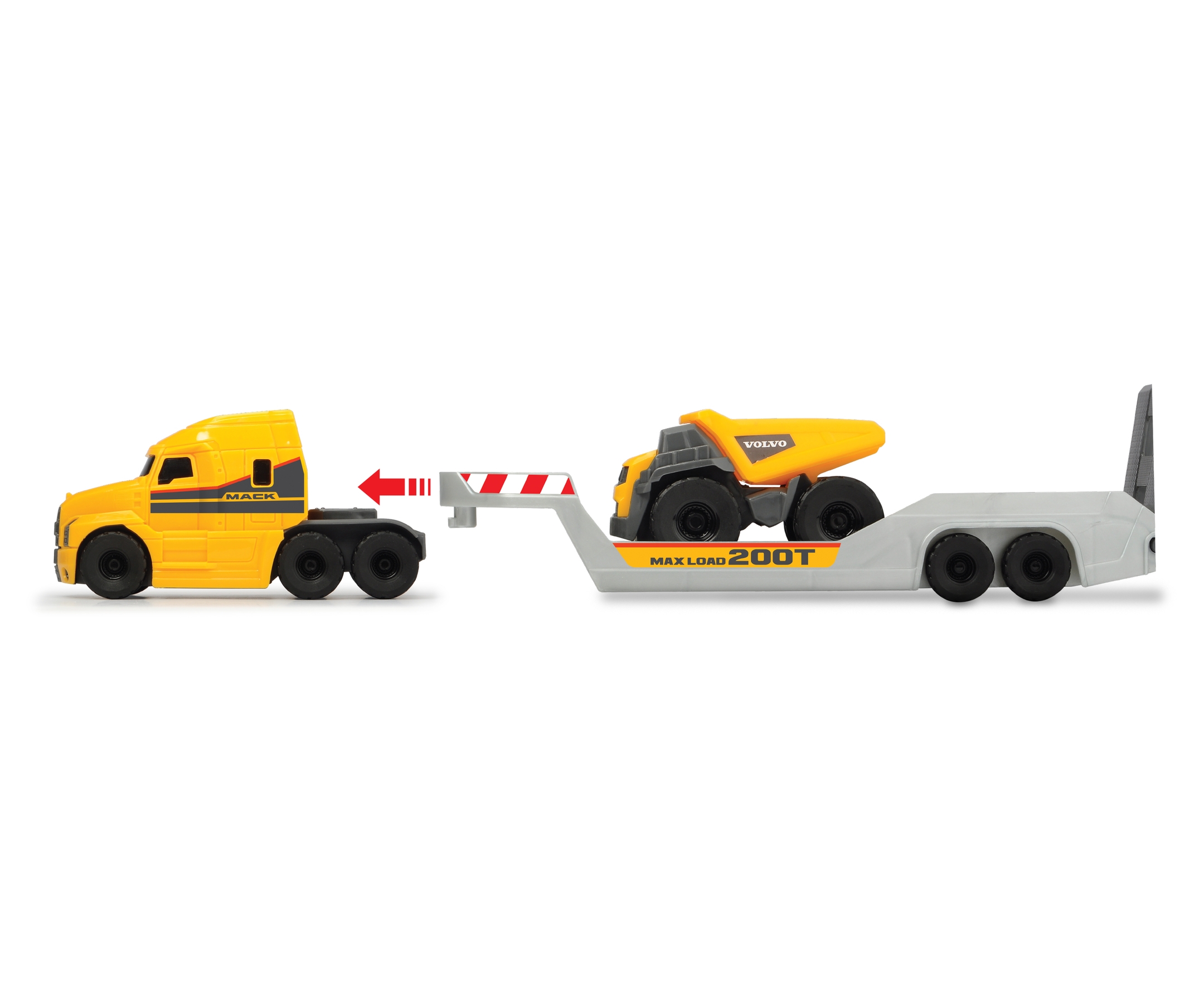 Dickie Toys Mack Truck mit 2 Volvo Fahrzeugen (203725005)