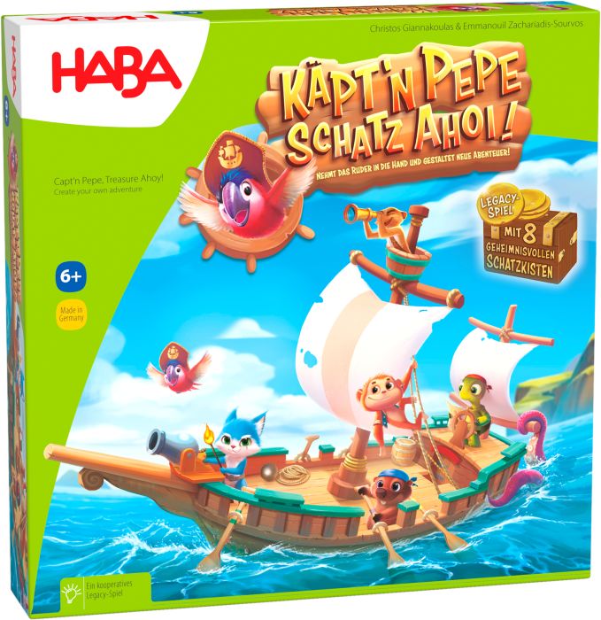 HABA – Käpt’n Pepe, Schatz Ahoi!, spannendes Piraten-Legacy-Spiel, ab 6 Jahren