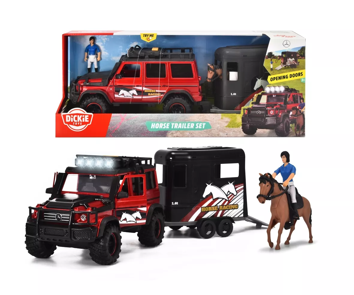 Dickie Toys Mercedes Geländewagen mit Pferdeanhänger und Zubehör (203837018)