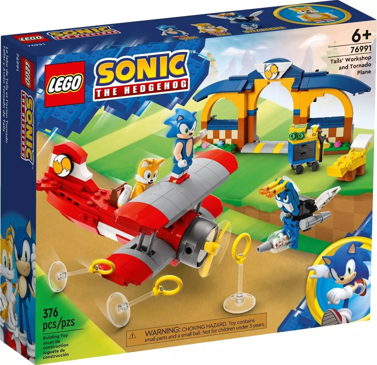 LEGO 76991 Sonic Tails‘ tornadoflieger mit werkstatt