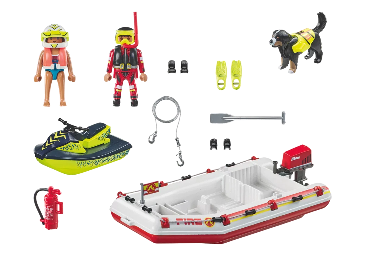 PLAYMOBIL 71464 Feuerwehrboot mit Aqua Scooter